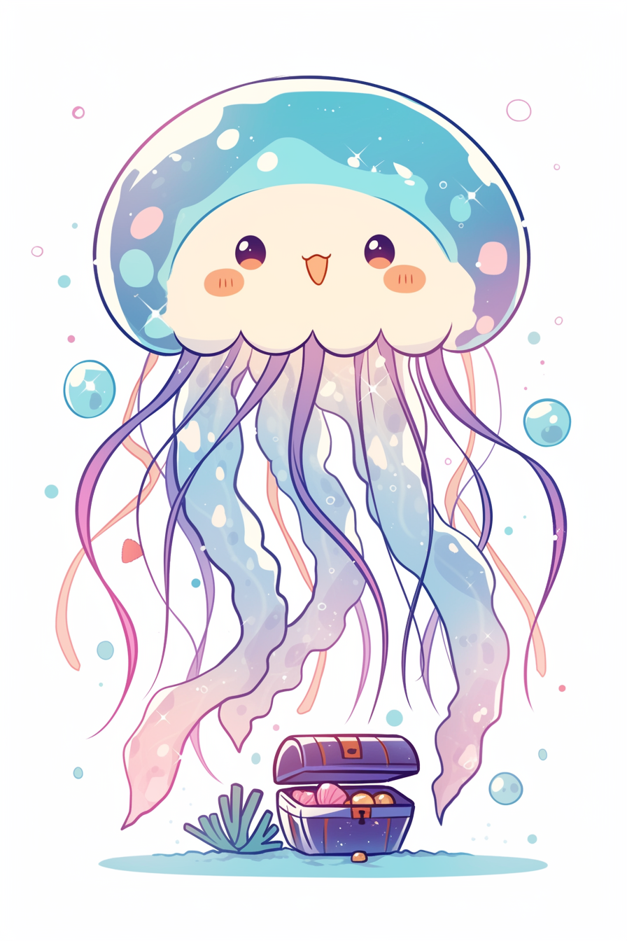 Adorable Jellyfish Treasure Hunter